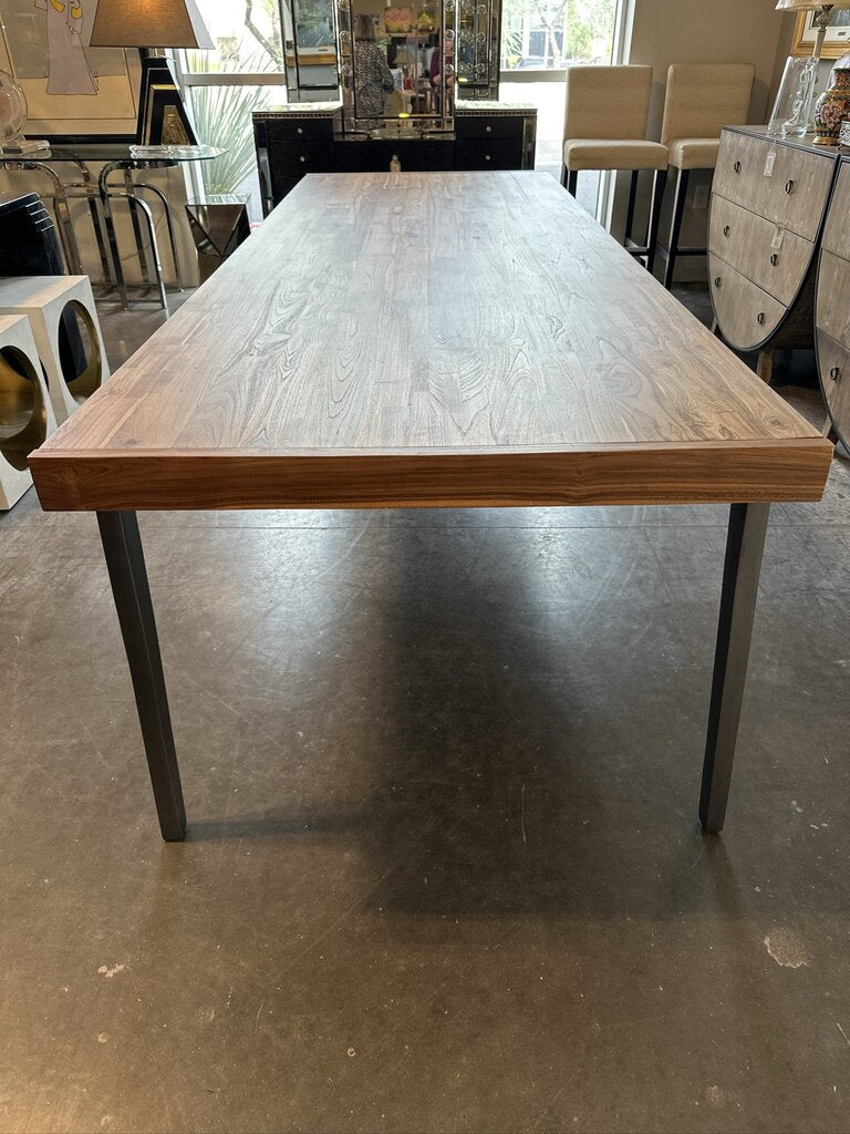 C&B Lakin Teak Wood Extension Dining Table W/ 2 Lvs-