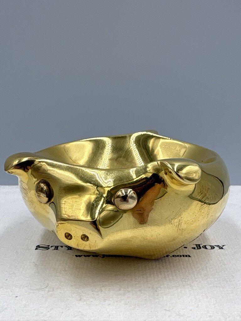 Jonathan Adler Brass Pig Ring Bowl- 3.25X2.5X1.25