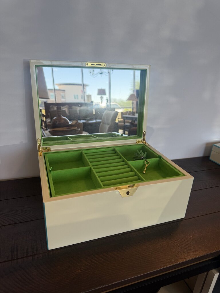 Jonathan Adler Lacquer Jewelry Box W/ Key- 13X9X5.5
