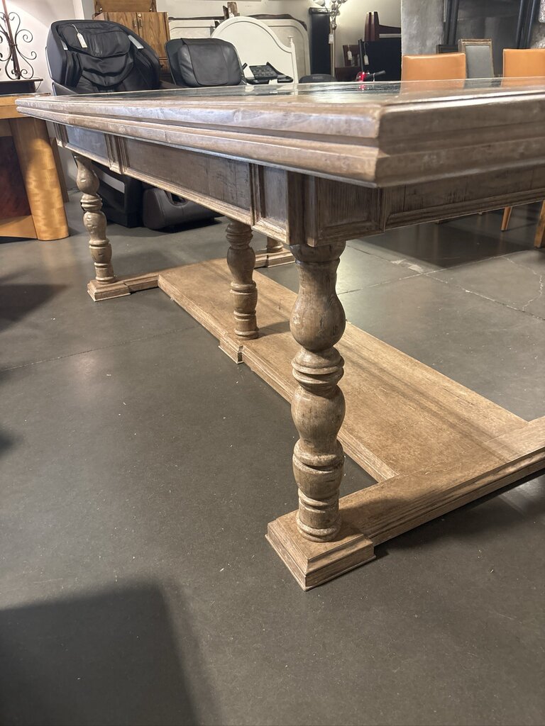 Wood & Zinc Top Dining Room Table- 47X99X32- AS IS