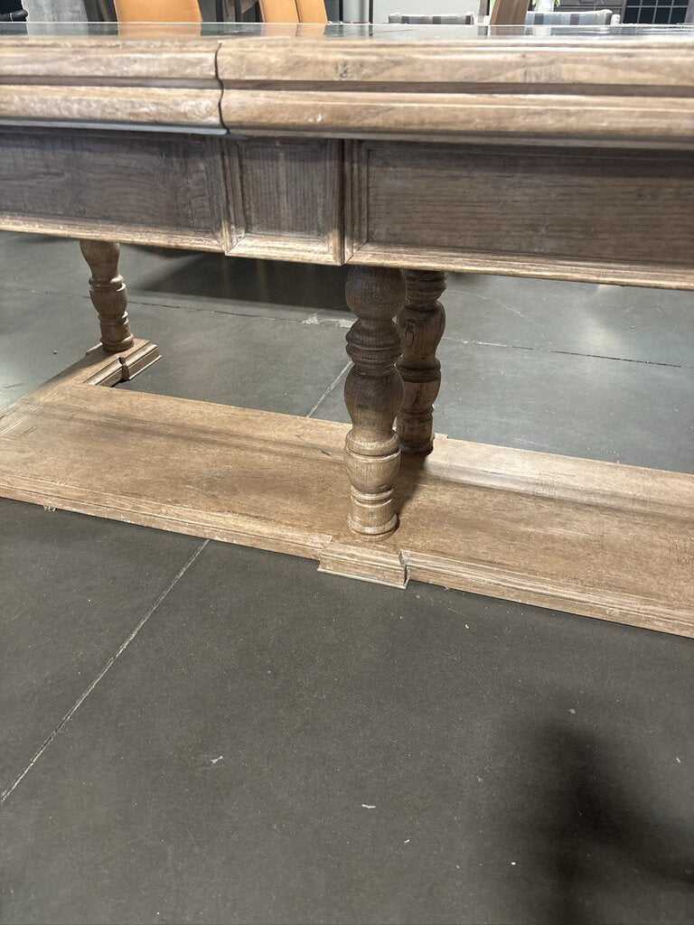 Wood & Zinc Top Dining Room Table- 47X99X32- AS IS