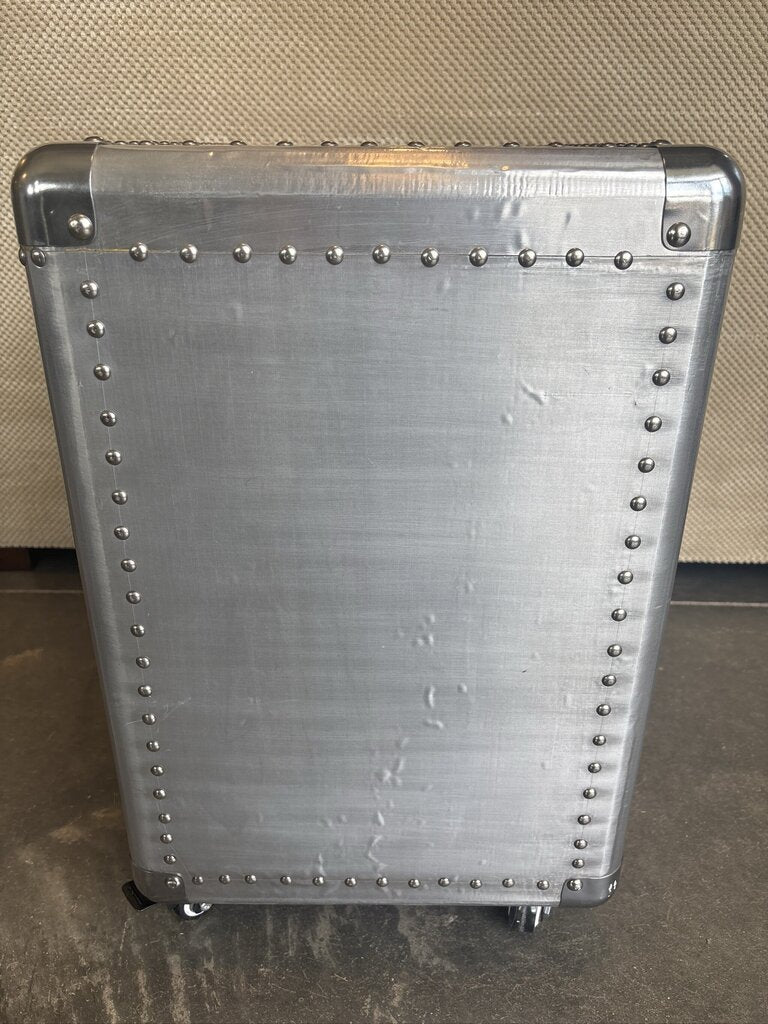 Aluminum Wrapped 2 Drawer Nightstand On Casters- 13.5X19X22- AS IS