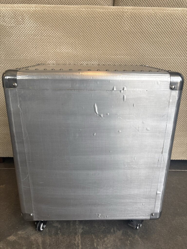 Aluminum Wrapped 2 Drawer Nightstand On Casters- 13.5X19X22- AS IS