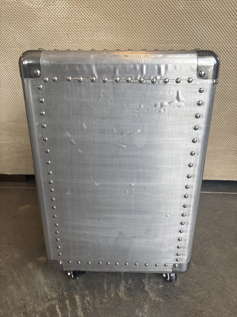 Aluminum Wrapped 2 Drawer Nightstand On Casters- 13.5X19X22- AS IS