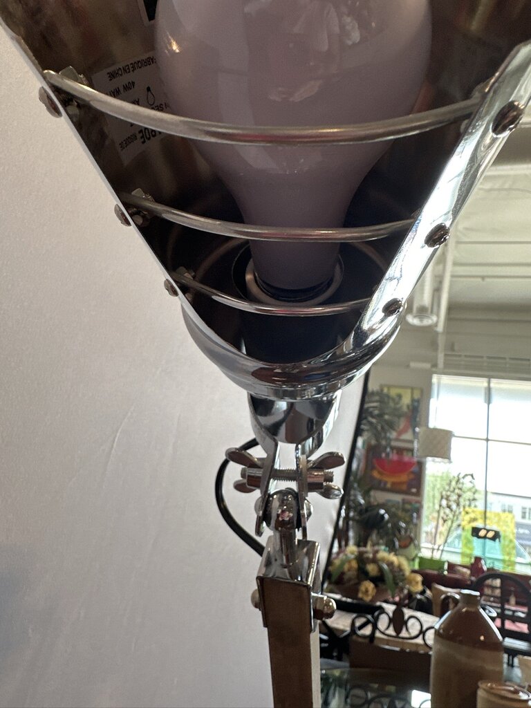 Wood & Chrome Industrial Style Task Lamp- 21H