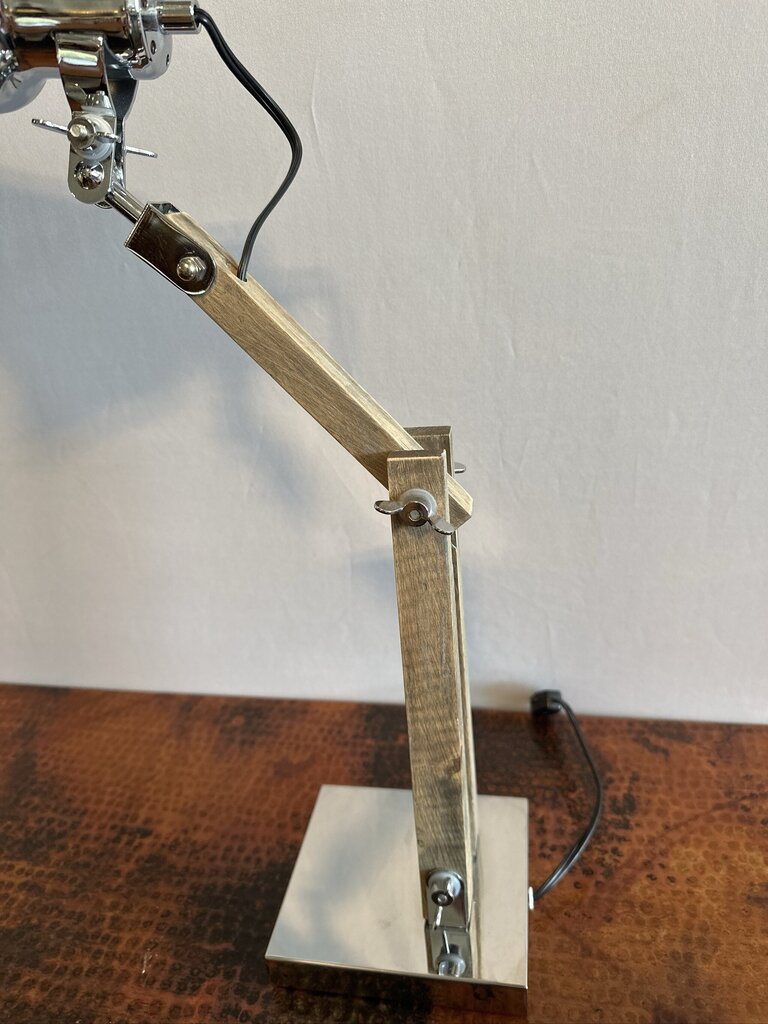 Wood & Chrome Industrial Style Task Lamp- 21H