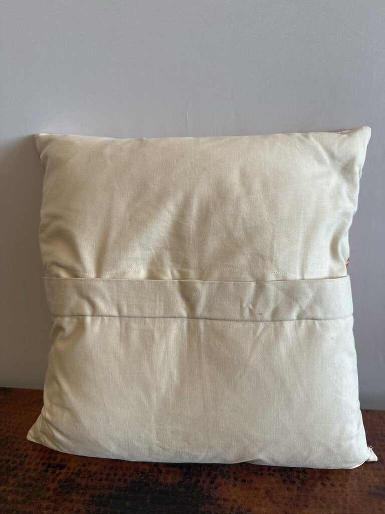 Pottery Barn Orange & Cream Geometric Pillow- 20X20