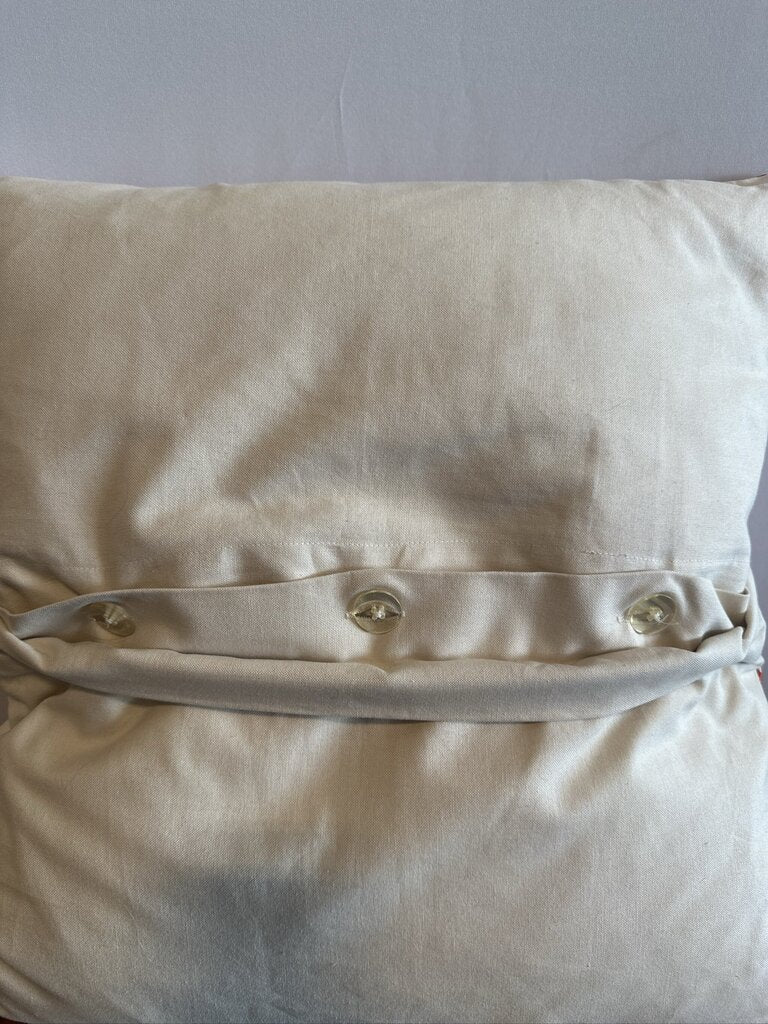Pottery Barn Orange & Cream Geometric Pillow- 20X20