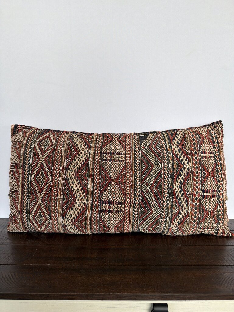 Vintage Kilim Lumbar Pillow- 28X14