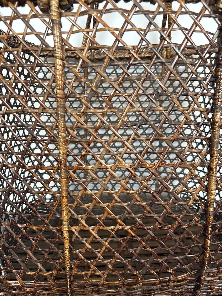 Vintage Rattan Basket W/ Handles - 18X14X25