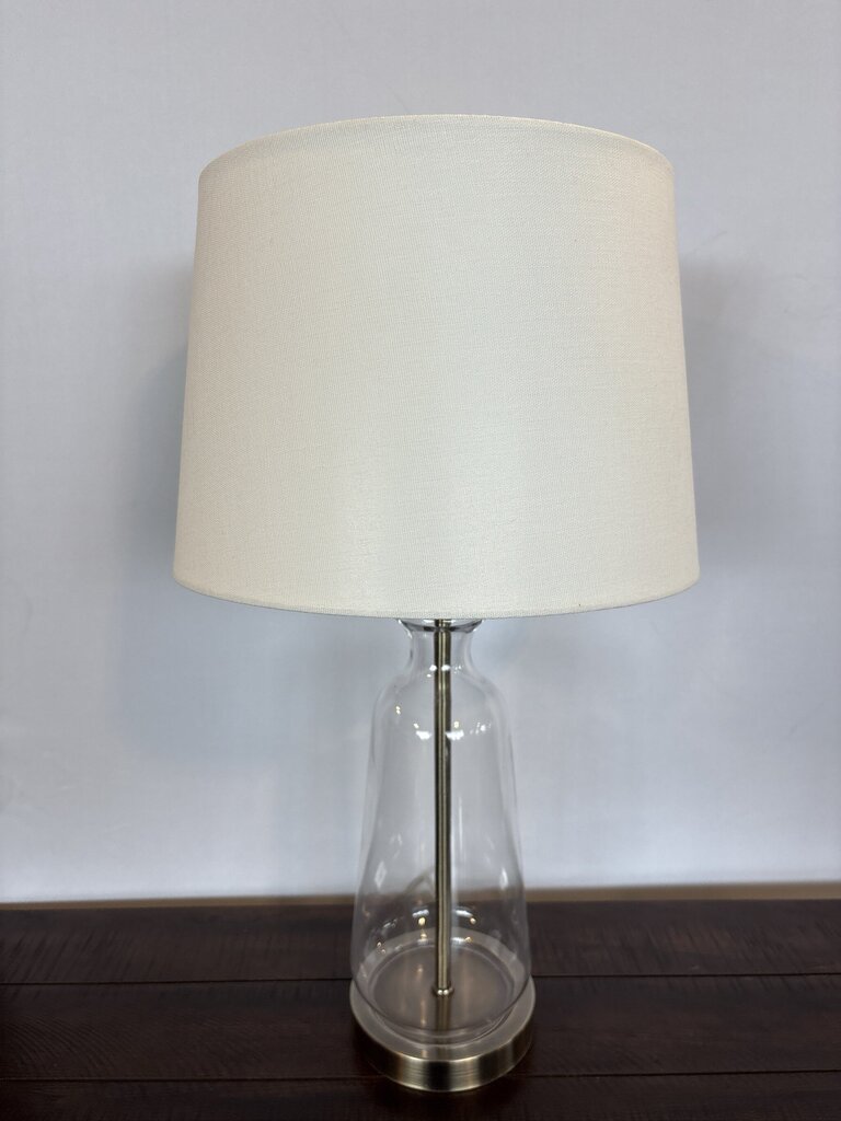 Clear & Brushed Stainless Table Lamp- 13X132X25