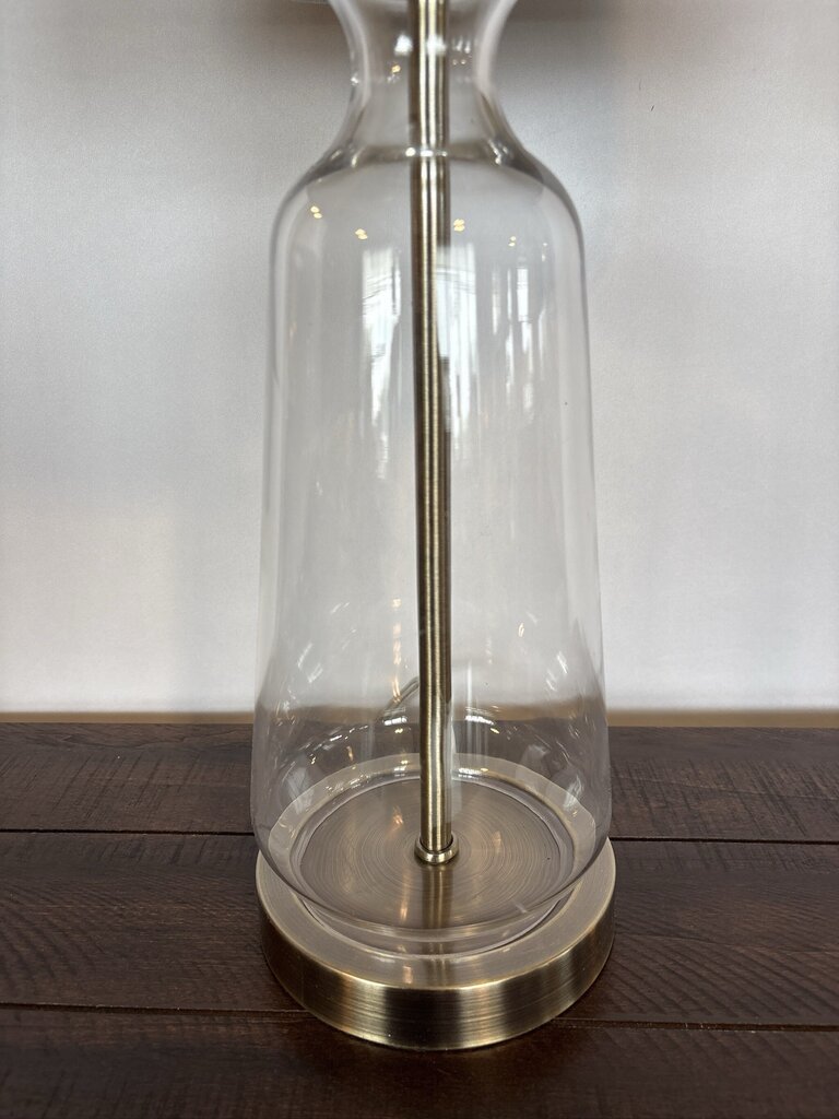 Clear & Brushed Stainless Table Lamp- 13X132X25