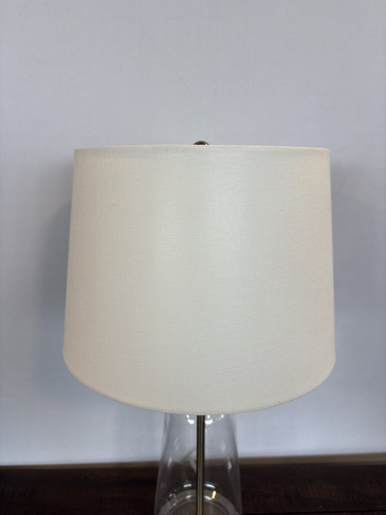 Clear & Brushed Stainless Table Lamp- 13X132X25