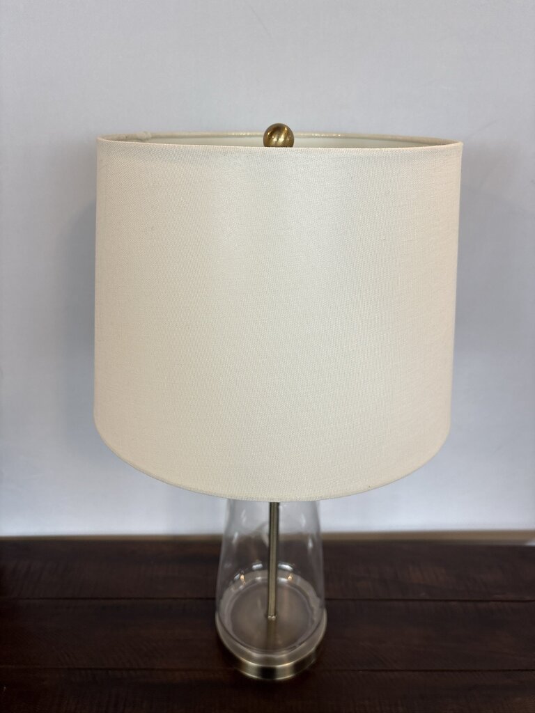 Clear & Brushed Stainless Table Lamp- 13X132X25