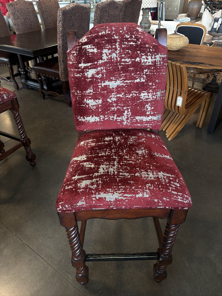 Century Furniture Wood & Upholstery Barstools- Set of 4