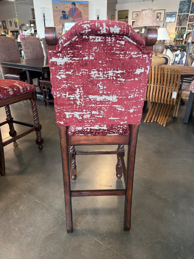 Century Furniture Wood & Upholstery Barstools- Set of 4