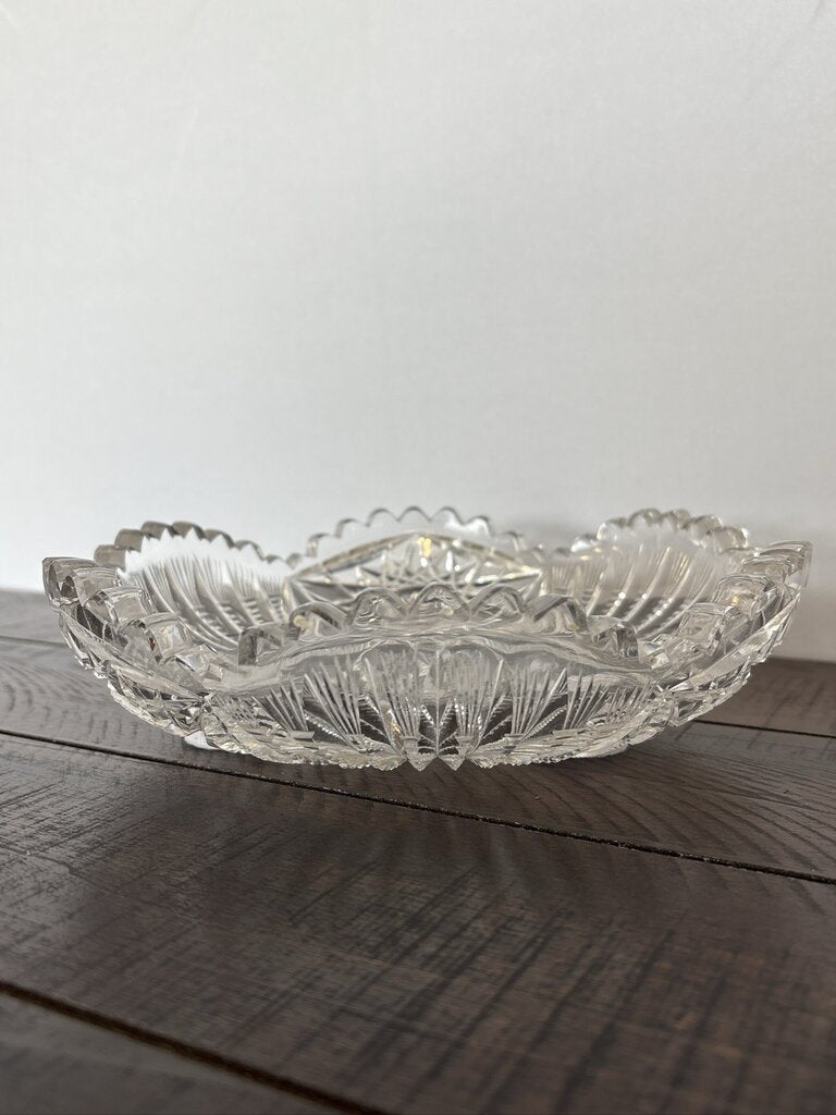 Antique American Brilliant Period Cut Glass Bowl- AS IS- 8X8X2.25H