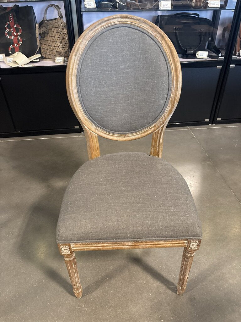 World Market Paige Wood & Grey Fabric Chairs- Set of 6-18.5X20X40.5