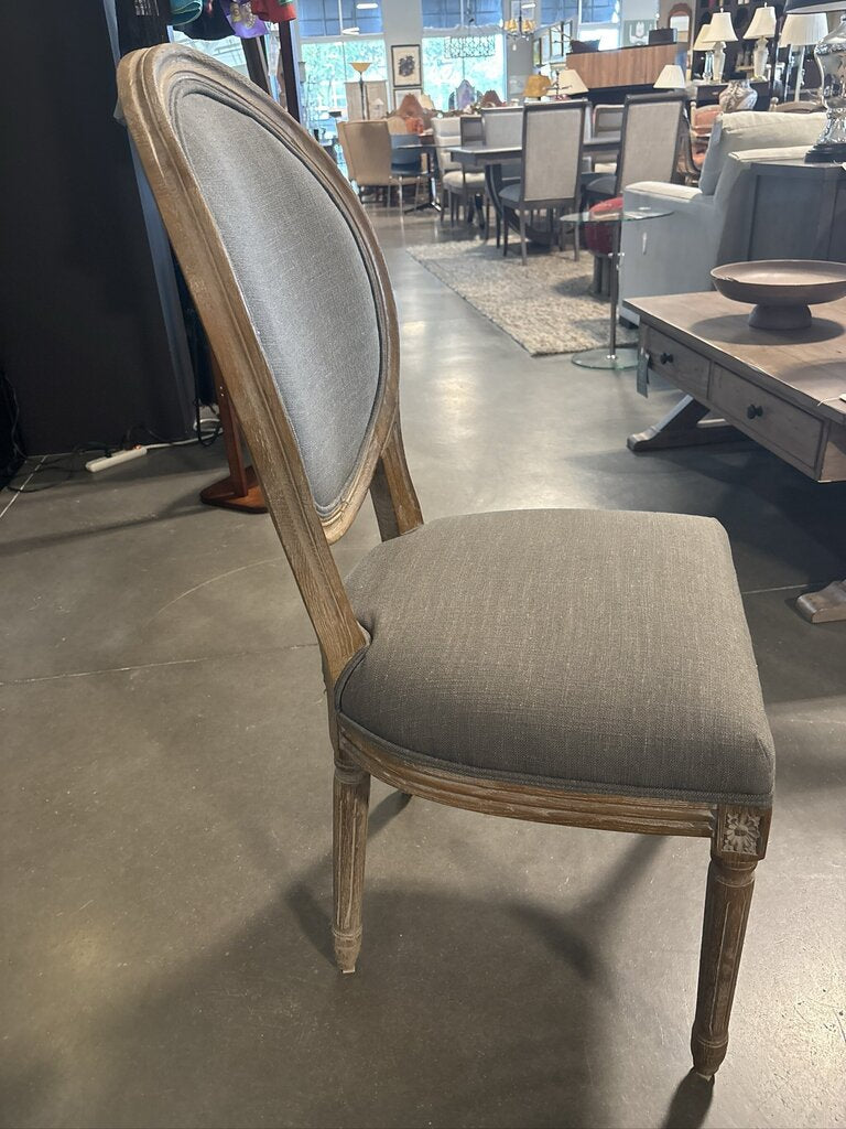 World Market Paige Wood & Grey Fabric Chairs- Set of 6-18.5X20X40.5