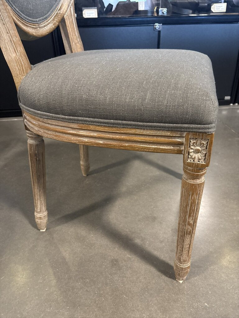 World Market Paige Wood & Grey Fabric Chairs- Set of 6-18.5X20X40.5