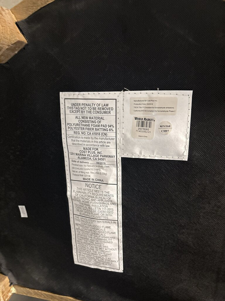 World Market Paige Wood & Grey Fabric Chairs- Set of 6-18.5X20X40.5