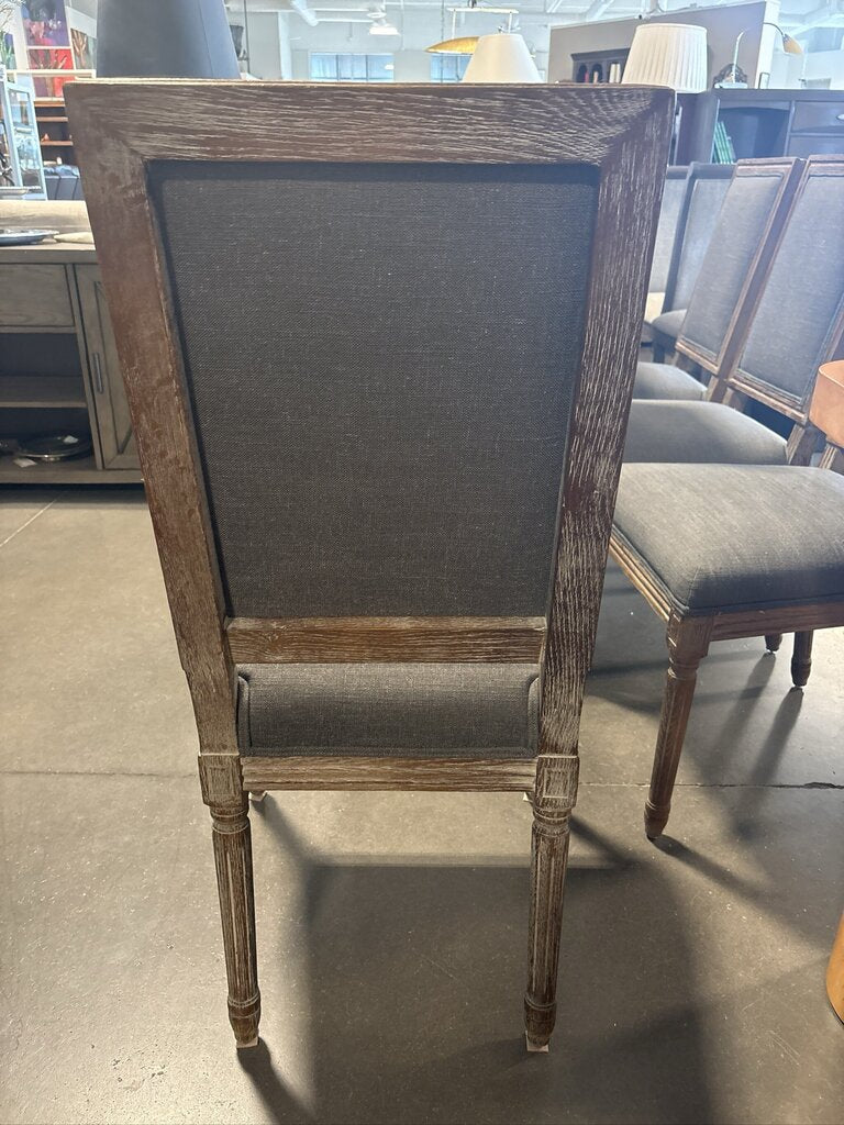 World Market Paige Wood & Grey Fabric Dining Chairs- 18.5X20X40- Set of 6