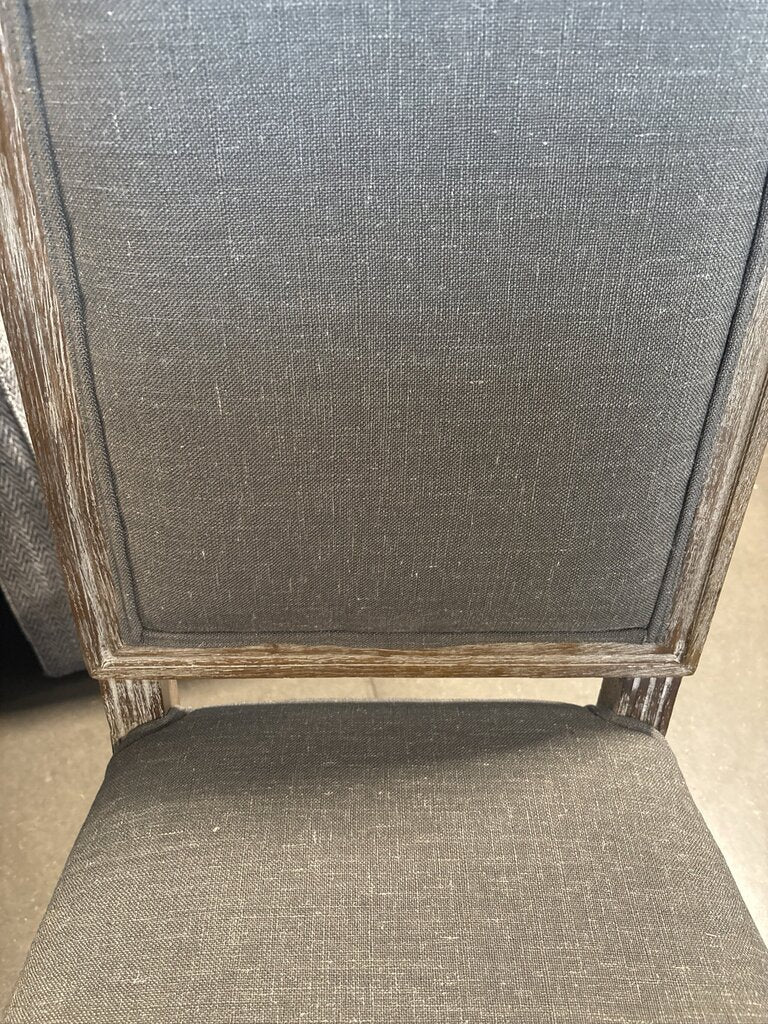 World Market Paige Wood & Grey Fabric Dining Chairs- 18.5X20X40- Set of 6