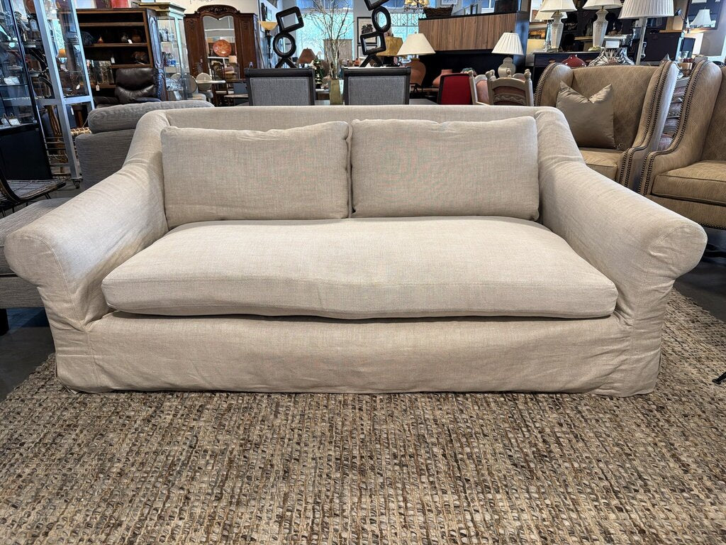 Restoration Hardware Cream Linen Sofa | - 84X47X33
