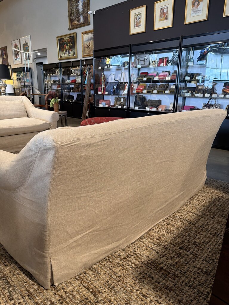 Restoration Hardware Cream Linen Sofa | - 84X47X33