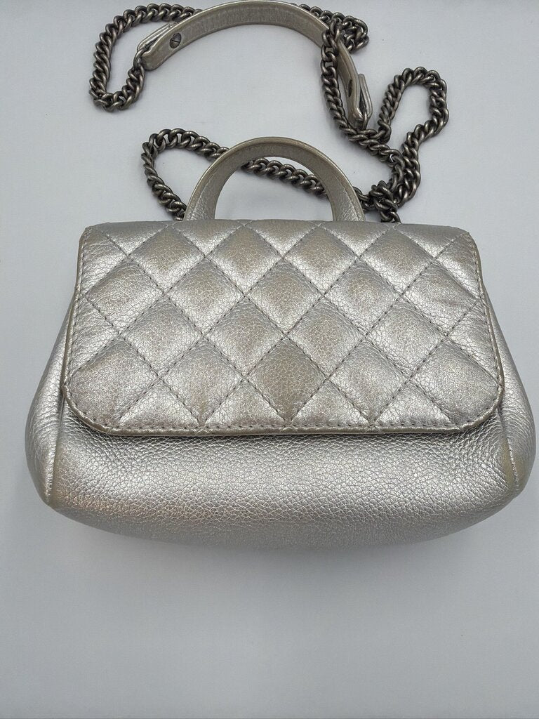 Chanel Metallic Grained Calfskin Pilot Essentials Double Sided Flap Satchel