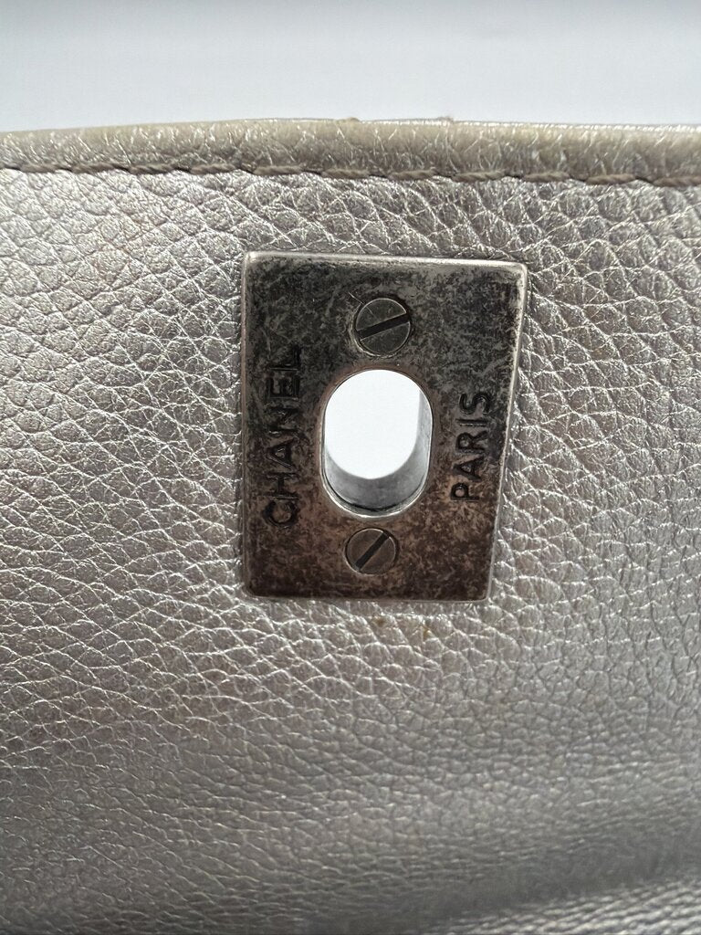 Chanel Metallic Grained Calfskin Pilot Essentials Double Sided Flap Satchel