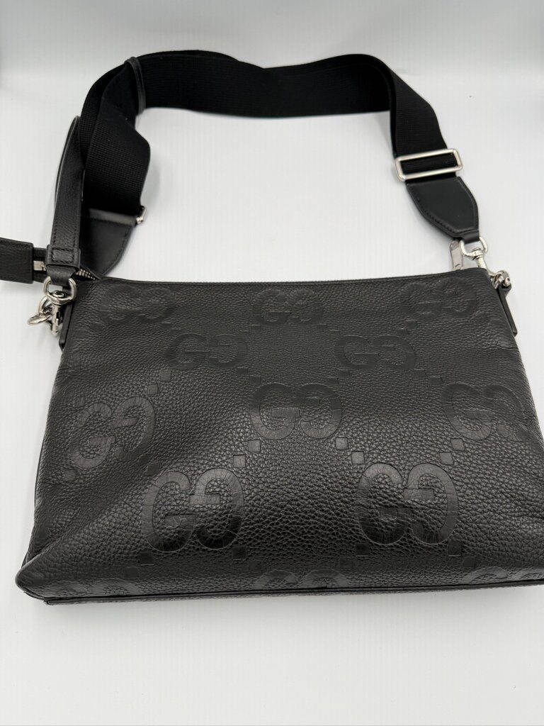 Gucci Piuma Calfskin Jumbo GG Embossed Messenger Bag