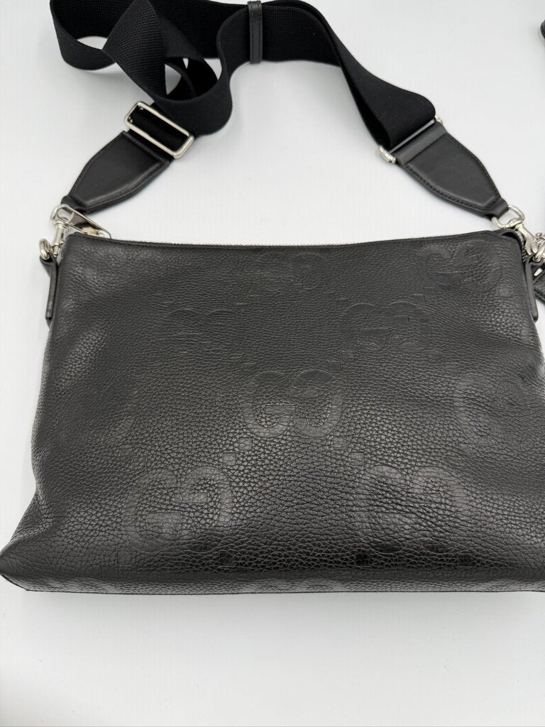 Gucci Piuma Calfskin Jumbo GG Embossed Messenger Bag