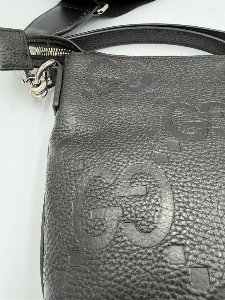 Gucci Piuma Calfskin Jumbo GG Embossed Messenger Bag