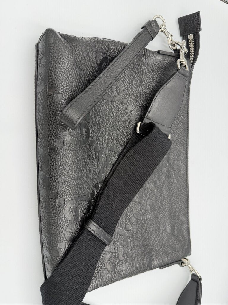 Gucci Piuma Calfskin Jumbo GG Embossed Messenger Bag