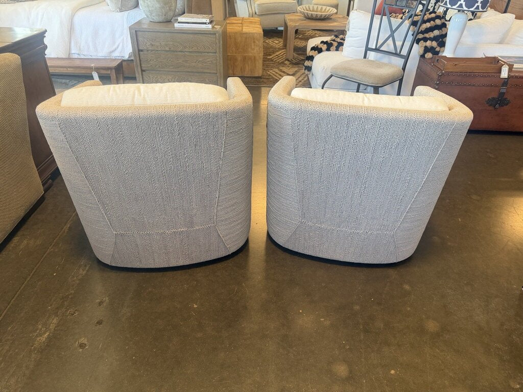Palecek Carmine Swivel Lounge Chairs- Pair- 30X36.5X31.25 - AS IS