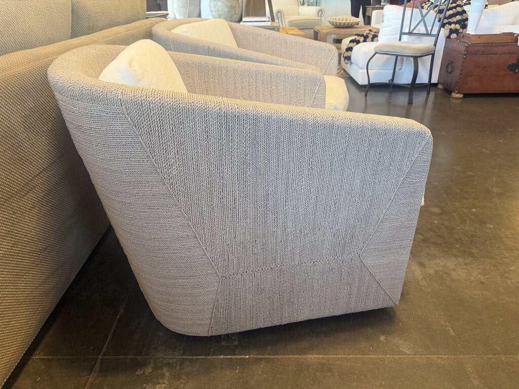 Palecek Carmine Swivel Lounge Chairs- Pair- 30X36.5X31.25 - AS IS