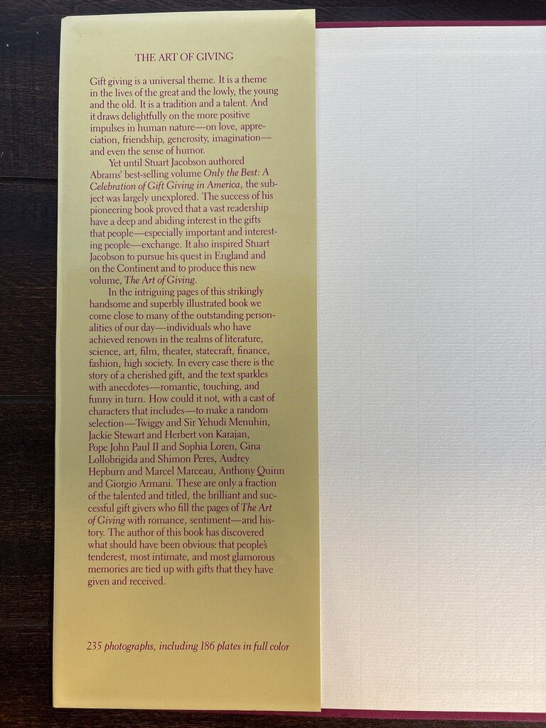 The Art of Giving Book by Stuart E Jacobson