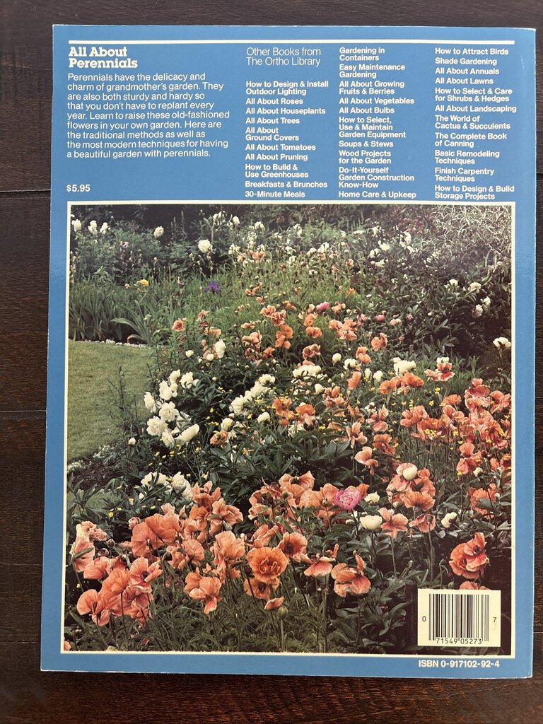 All About Perennials by Ortho Books 1981 Paperback