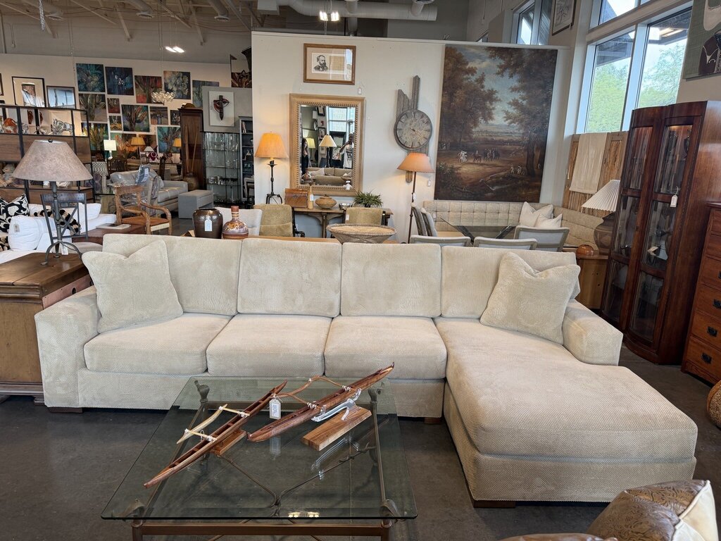Century Furniture Cream 3 Seat Sofa- 133X64X37