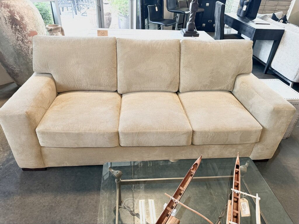 Century Furniture Cream Sofa W/ Chaise- 133X64X37