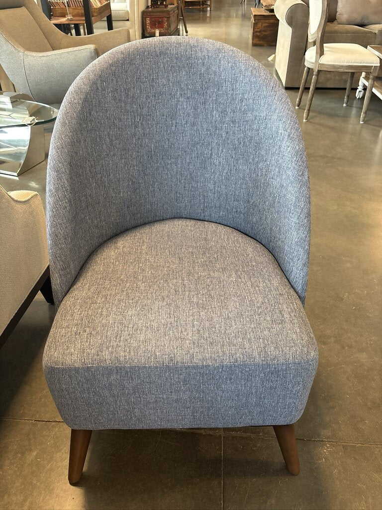 Blue Upholstered Slipper Chair- 20X22X35H