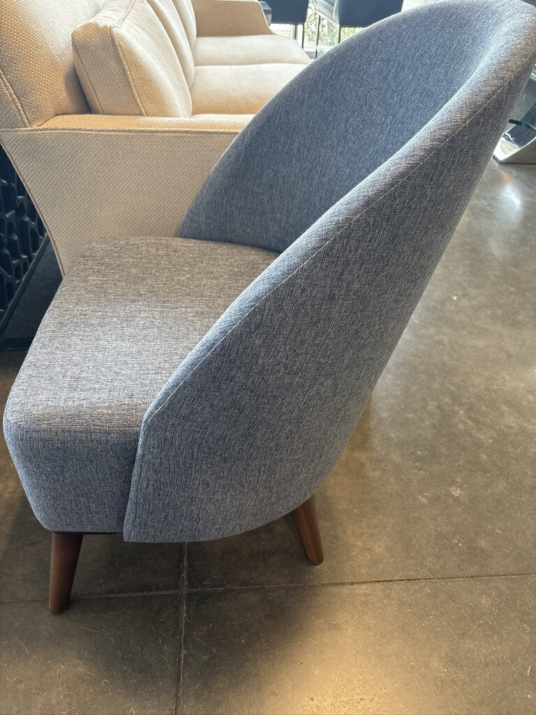 Blue Upholstered Slipper Chair- 20X22X35H