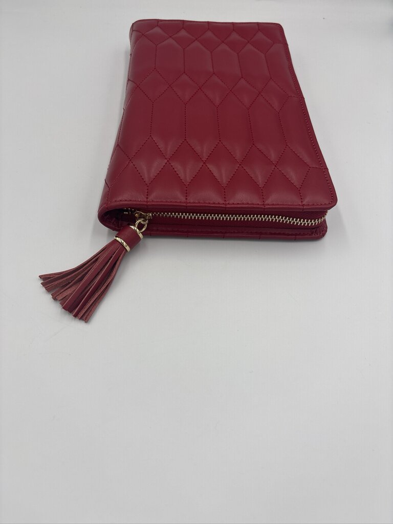 WOLF Caroline Red Leather Jewelry Pouch- 7.5X11.5X2H