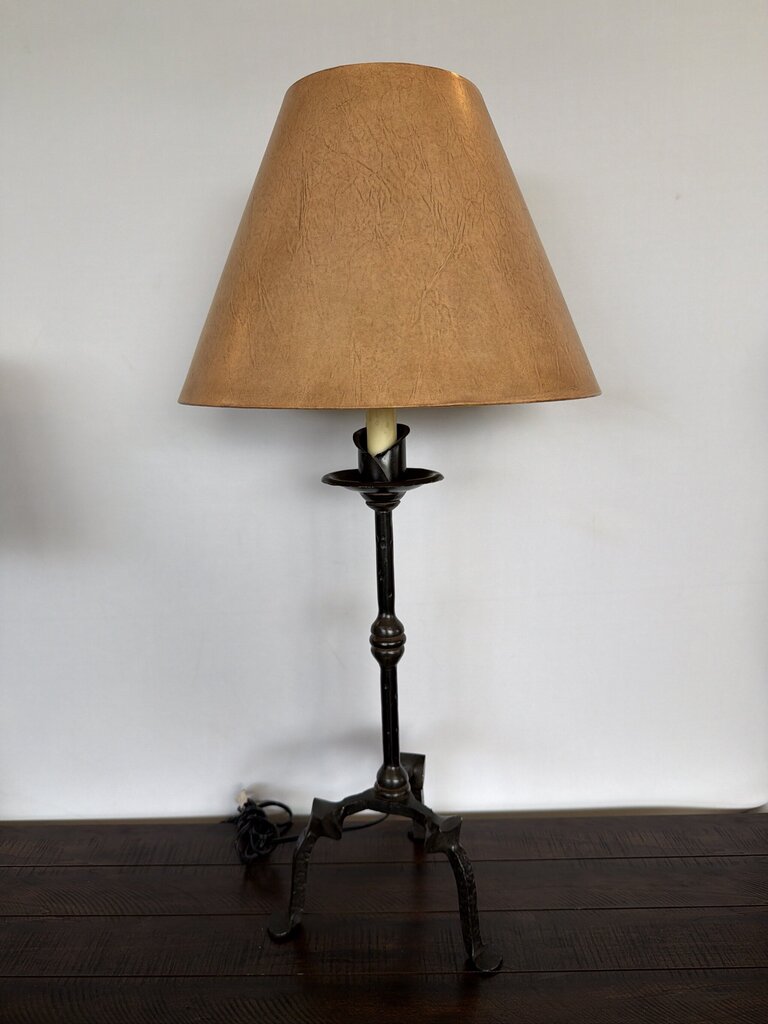 Wrought Iron Table Lamp W/ Candle Base- 18X18X38