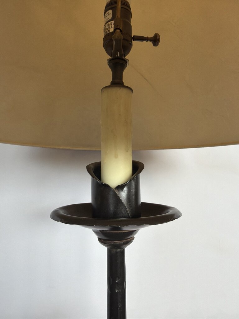 Wrought Iron Table Lamp W/ Candle Base- 18X18X38