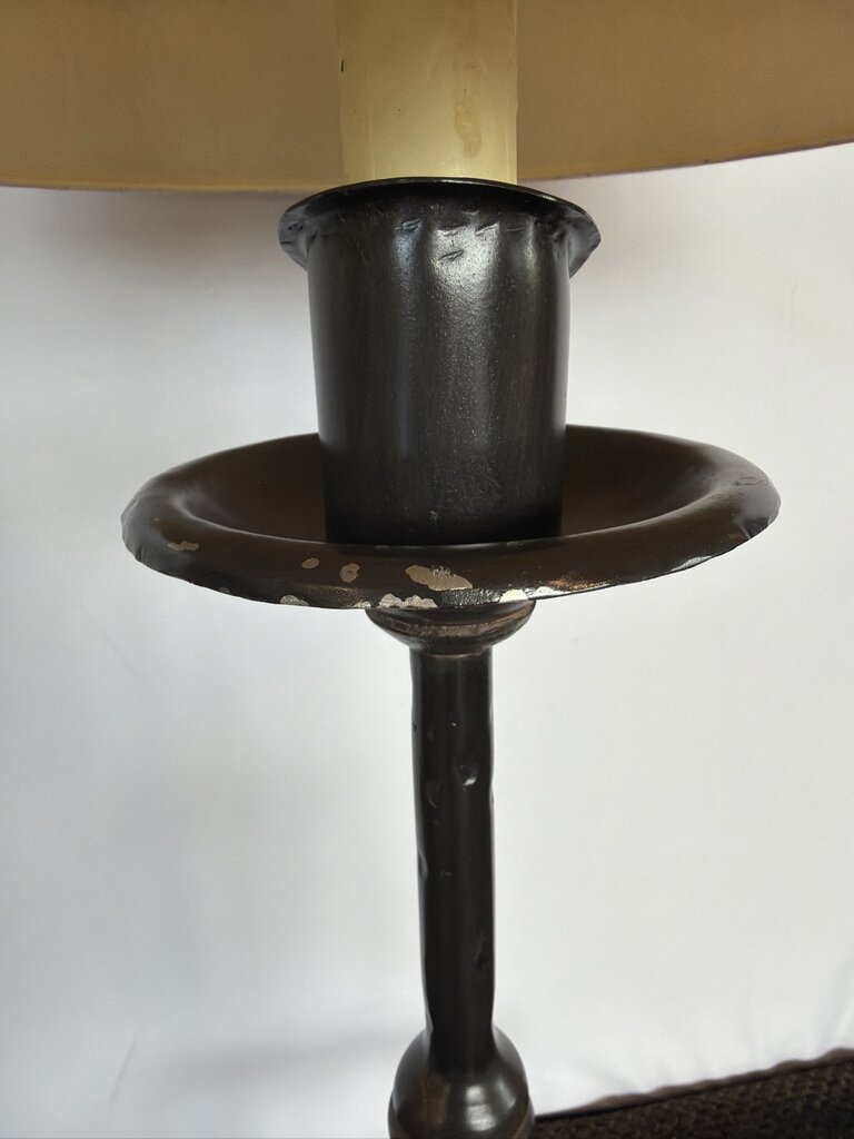 Wrought Iron Table Lamp W/ Candle Base- 18X18X38