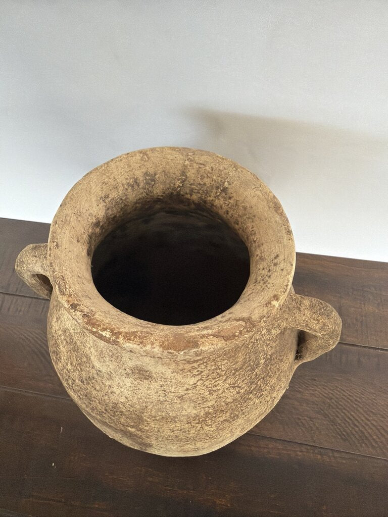 Antique Rustic Pot W/ Handles- 8X8X10