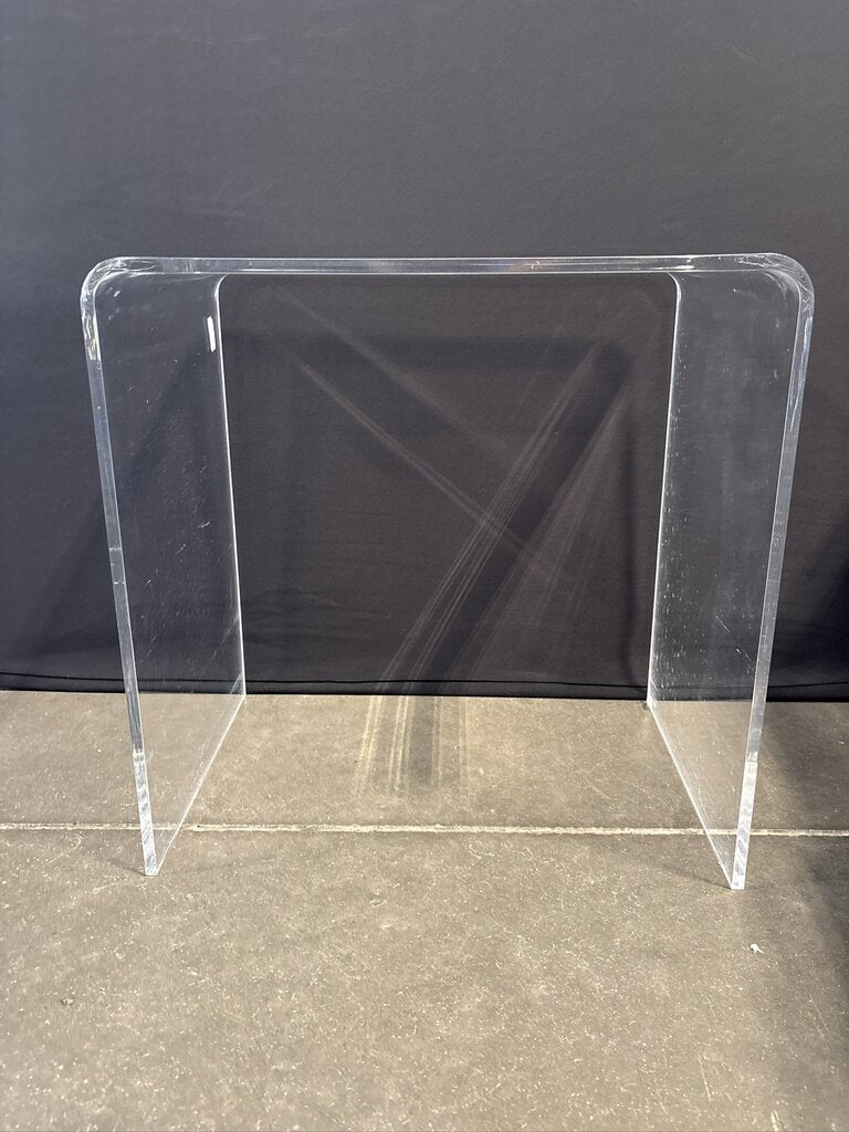 Clear Acrylic Waterfall Side Table- 18X12X18- AS IS