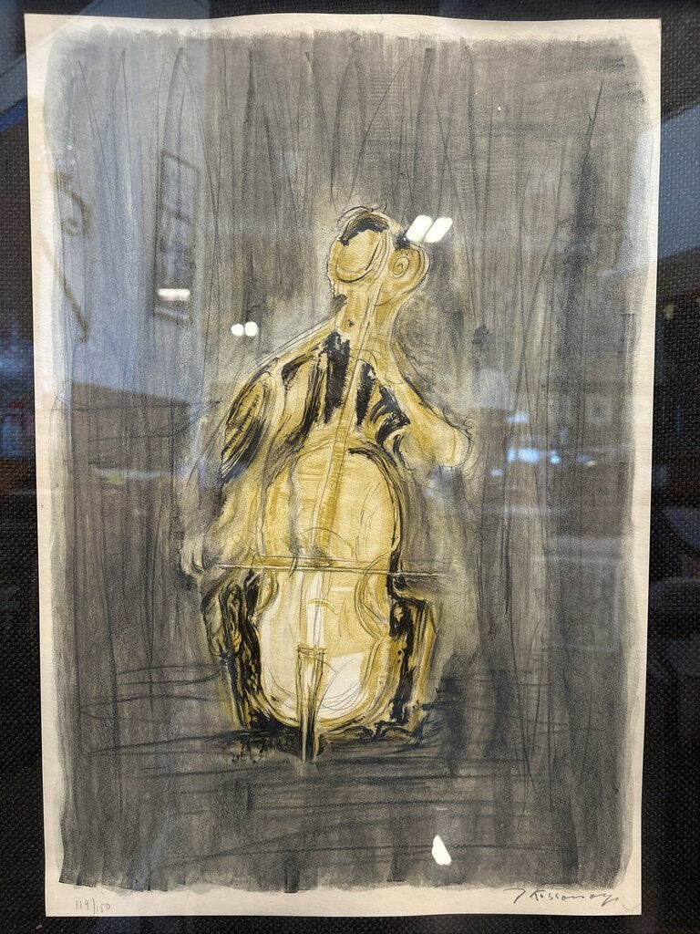 Signed Musical Print By Joseph Kossonogi- 19X23